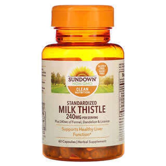 Sundown Naturals, Standardized Milk Thistle, 240 mg, 60 Capsules