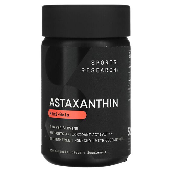 Sports Research, Астаксантин, мини-таблетки, 6 мг, 120 мягких таблеток