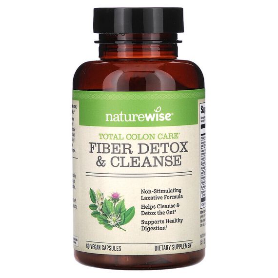 NatureWise, Fiber Detox &amp; Cleanse, 60 вегетарианских капсул