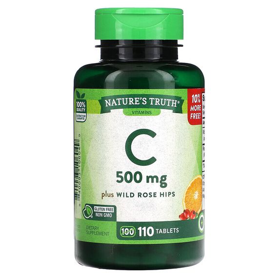 Nature&#39;s Truth, Витамин C плюс шиповник шиповника, 500 мг, 110 таблеток