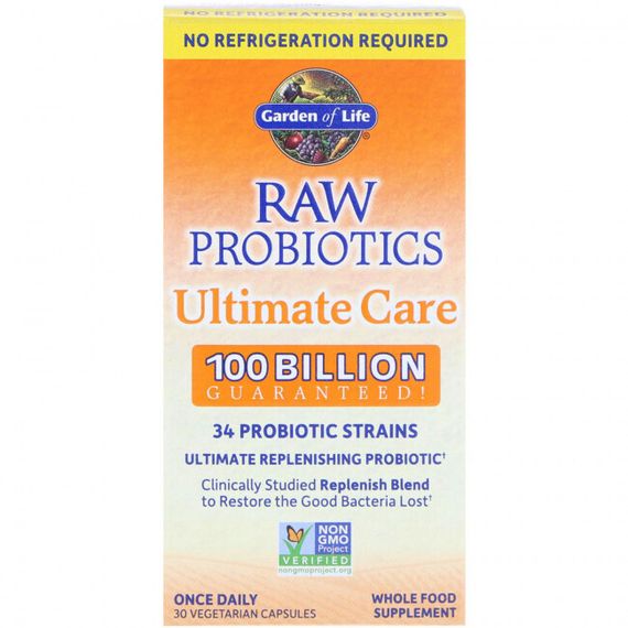 Garden of Life, RAW Probiotics Ultimate Care, 30 вегетарианских капсул