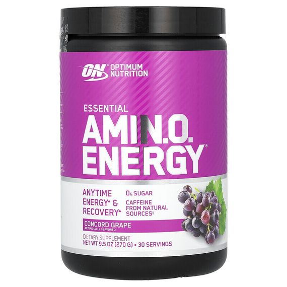 Optimum Nutrition, Essential Amin.O. Energy, виноград «Конкорд», 270 г (9,5 унции)