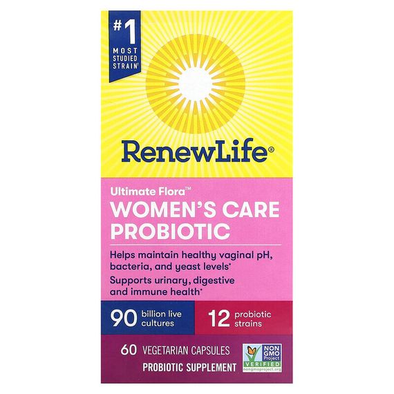 Renew Life, Пробиотик для женщин, 90 млрд КОЕ, 60 вегетарианских капсул