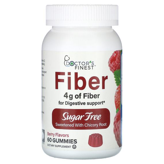 YumV&#39;s, Fiber, без сахара, на основе ягод, 2 г, 60 жевательных таблеток