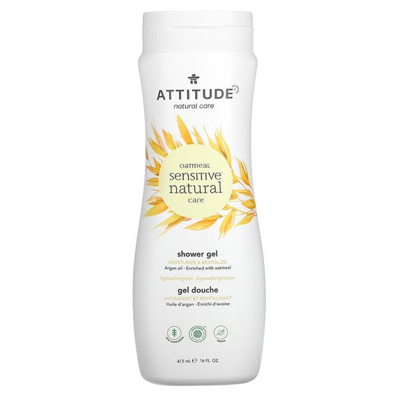 ATTITUDE, Oatmeal Sensitive Natural Care, гель для душа, увлажнение и восстановление, аргановое масло, 473 мл (16 жидк. Унций)