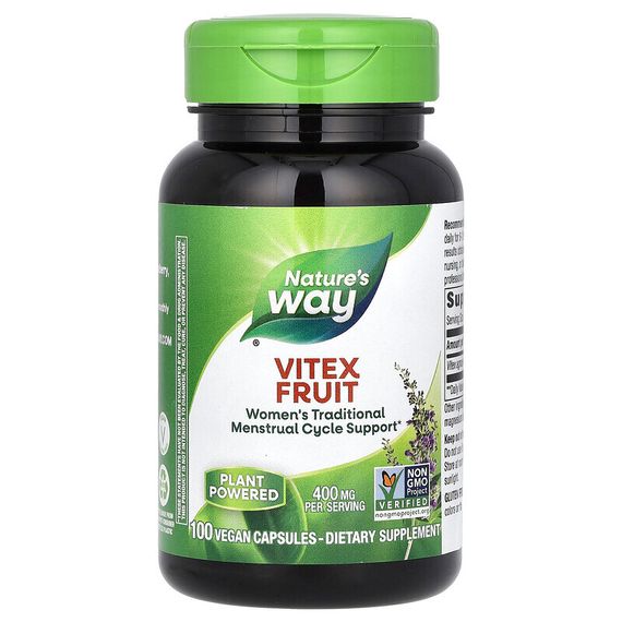 Nature&#39;s Way, плоды витекса, 400 мг, 100 веганских капсул