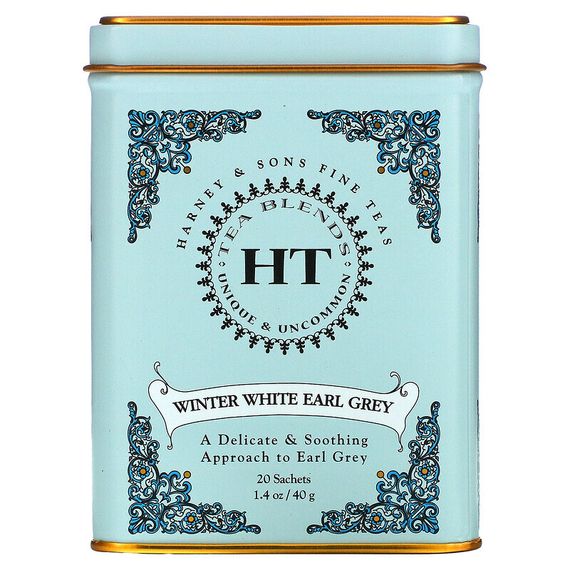 Harney &amp; Sons, HT Tea Blends, зимний белый чай Эрл Грей, 20 пакетиков, 40 г (1,4 унции)