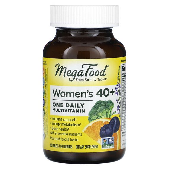 MegaFood, Women Over 40, мультивитамины для женщин старше 40 лет, для приема один раз в день, 60 таблеток