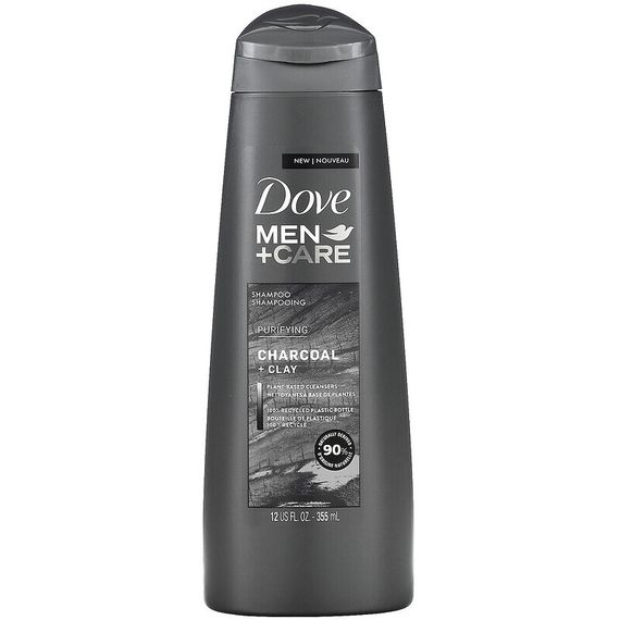 Dove, Men + Care, шампунь, очищающий, уголь и глина, 355 мл (12 жидк. Унций)