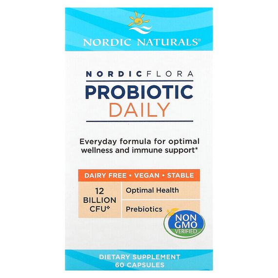 Nordic Naturals, Nordic Flora Probiotic Daily, 12 млрд КОЕ, 60 капсул