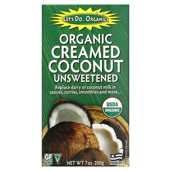Edward &amp; Sons, Let&#39;s Do Organic, органический кокос со сливками, без сахара, 200 г (7 унций)