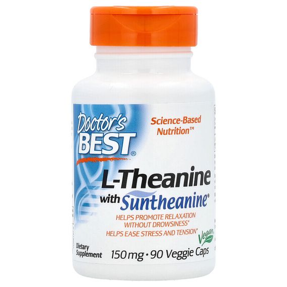 Doctor&#39;s Best, L-Theanine with Suntheanine, 150 mg, 90 Veggie Caps