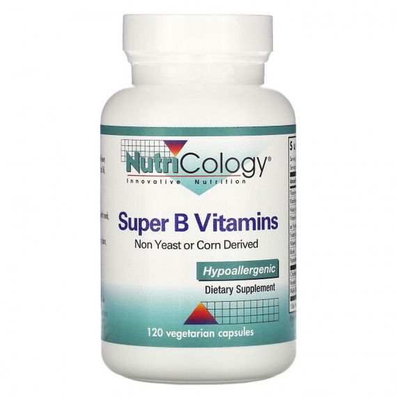 Nutricology, Супервитамины B, 120 вегетарианских капсул