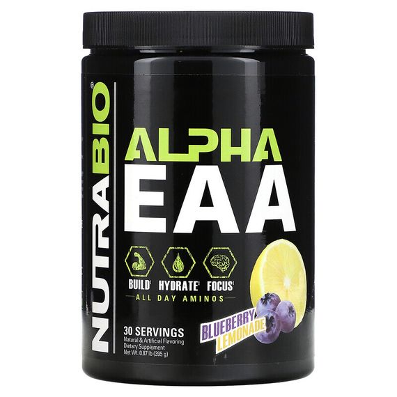 Nutrabio Labs, Alpha EAA, черничный лимонад, 395 г (0,87 фунта)