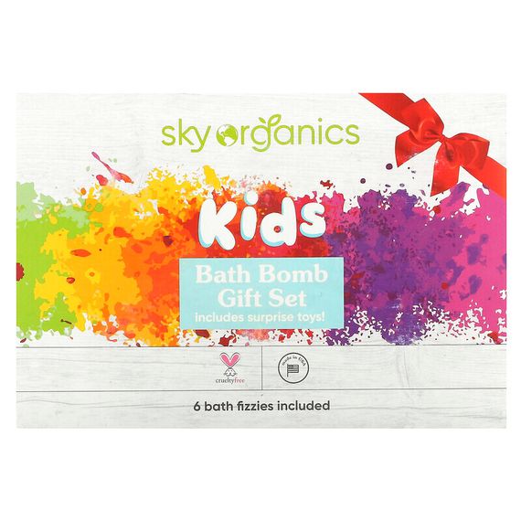 Sky Organics, Детские бомбочки для ванны с игрушками-сюрпризами, 6 шт.