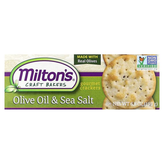Milton&#39;s Craft Bakers, Gourmet Crackers, оливковое масло и морская соль, 193 г (6,8 унции)