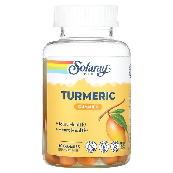 Solaray, Turmeric Gummies, Natural Mango, 60 Gummies