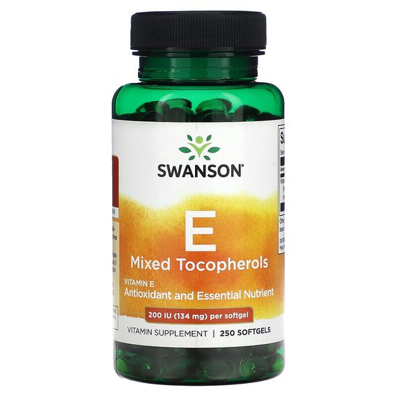 Swanson, Смесь токоферолов с витамином E, 1200 МЕ (34 мг), 250 мягких таблеток