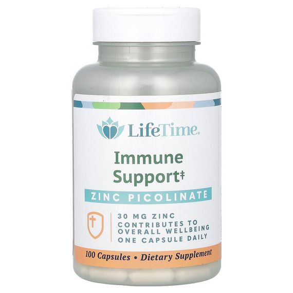 LifeTime Vitamins, пиколинат цинка, 30 мг, 100 капсул