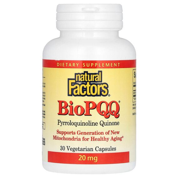 Natural Factors, BioPQQ, 20 мг, 30 вегетарианских капсул