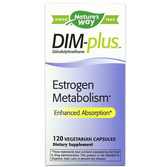 Nature&#39;s Way, DIM-plus, метаболизм эстрогенов, 120 вегетарианских капсул
