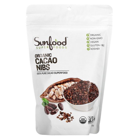 Sunfood, Organic Cacao Nibs, 8 oz (227 g)