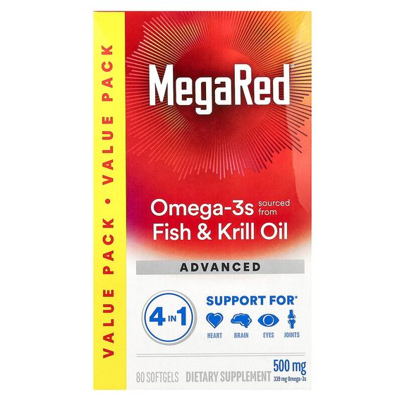 Schiff, MegaRed, улучшенный продукт 4 в 1, 500 мг, 80 мягких таблеток