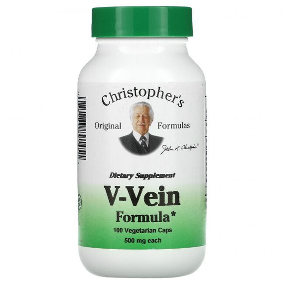 Christopher&#39;s Original Formulas, V-Vein Formula, 500 мг, 100 вегетарианских капсул