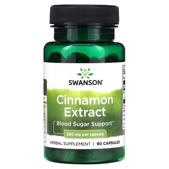 Swanson, Экстракт корицы, 250 мг, 90 капсул