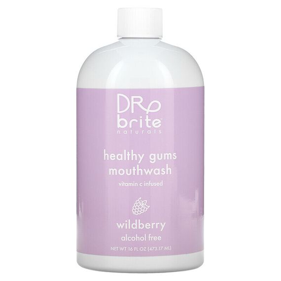 Dr. Brite, Жидкость для полоскания рта Healthy Gums, без спирта, ягоды, 473,17 мл (16 жидк. Унций)