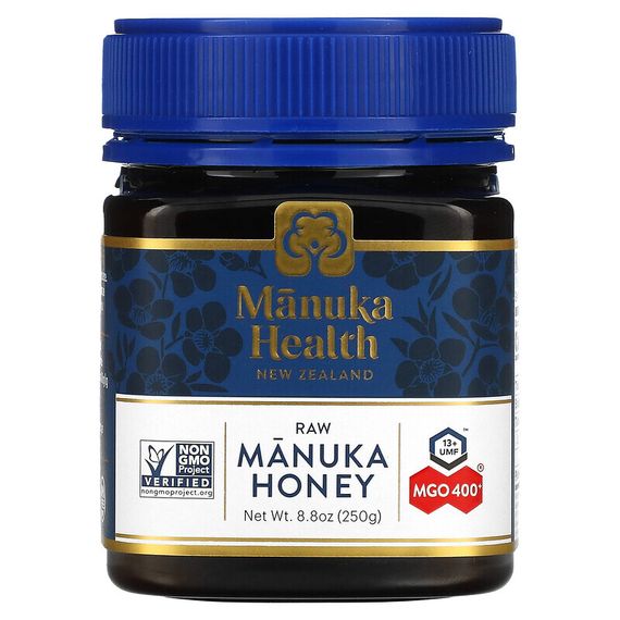 Manuka Health, Необработанный мед манука, MGO 400+, 250 г (8,8 унции)