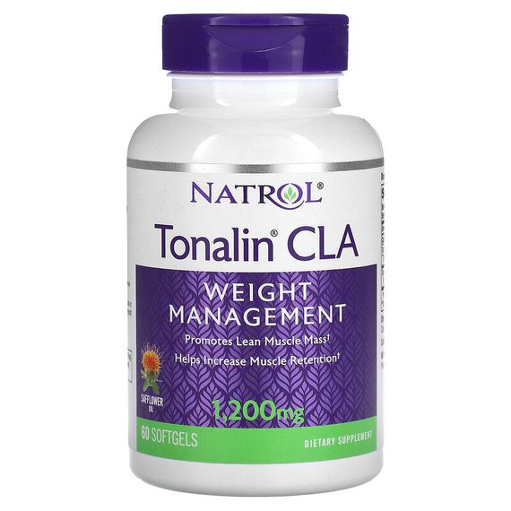 Natrol, Tonalin CLA, конъюгированная линолевая кислота (КЛК), 1200 мг, 60 мягких таблеток