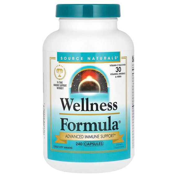 Source Naturals, Wellness Formula, ежедневная иммунная поддержка, 240 капсул