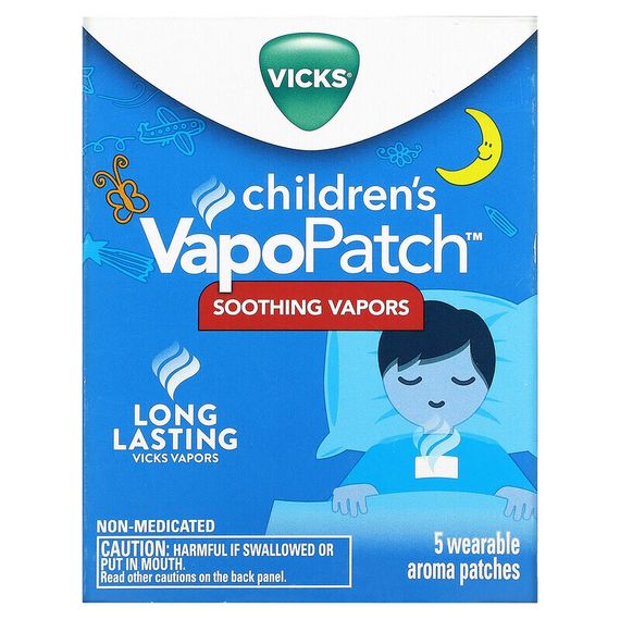 Vicks, VapoPatch для детей, 5 носимых ароматических патчей