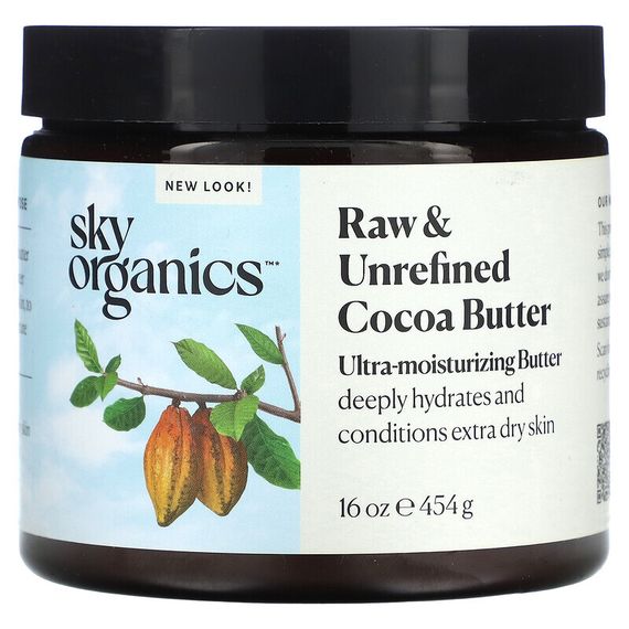 Sky Organics, необработанное и нерафинированное масло какао, 454 г (16 унций)