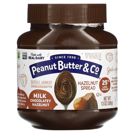 Peanut Butter &amp; Co., Спред из фундука, молочный шоколад и фундук, 369 г (13 унций)