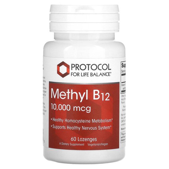Protocol for Life Balance, Метил B12, 10 000 мкг, 60 пастилок