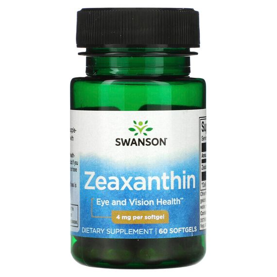 Swanson, Зеаксантин, 4 мг, 60 мягких таблеток