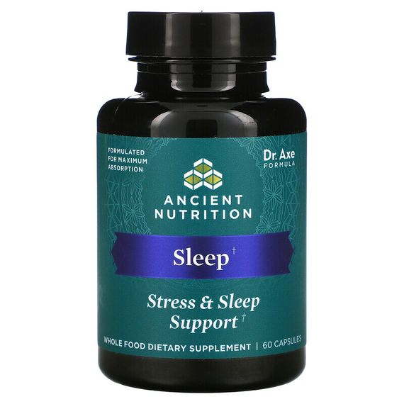Dr. Axe / Ancient Nutrition, Sleep, Stress &amp; Sleep Support, 60 Capsules