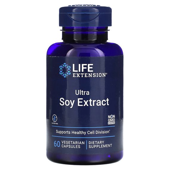 Life Extension, Ультраэкстракт сои, 60 вегетарианских капсул