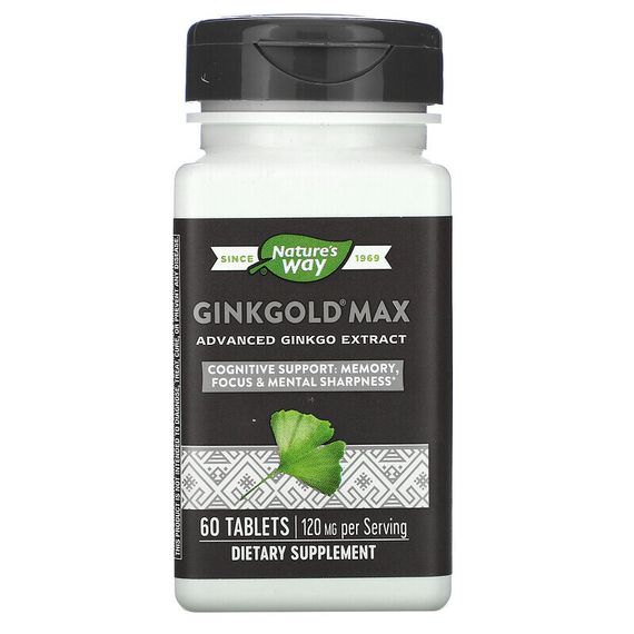 Nature&#39;s Way, Ginkgold Max, 120 мг, 60 таблеток