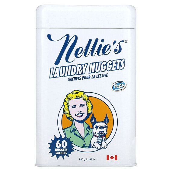 Nellie&#39;s, Laundry Nuggets, Unscented, 60 Loads, 1.85 lb (840 g)