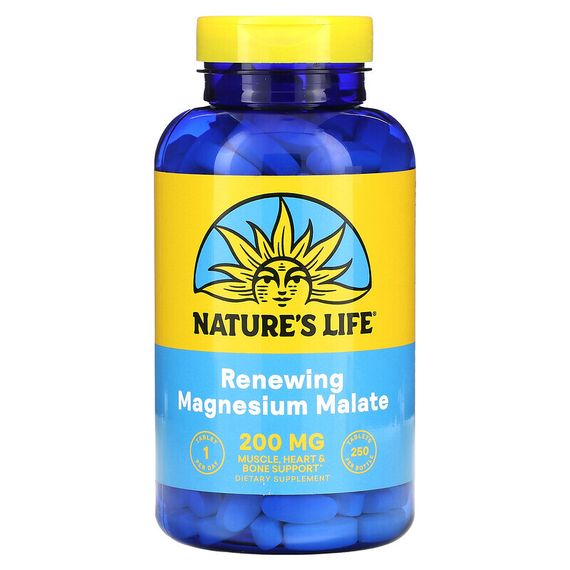 Nature&#39;s Life, Малат магния, 1300 мг, 250 таблеток