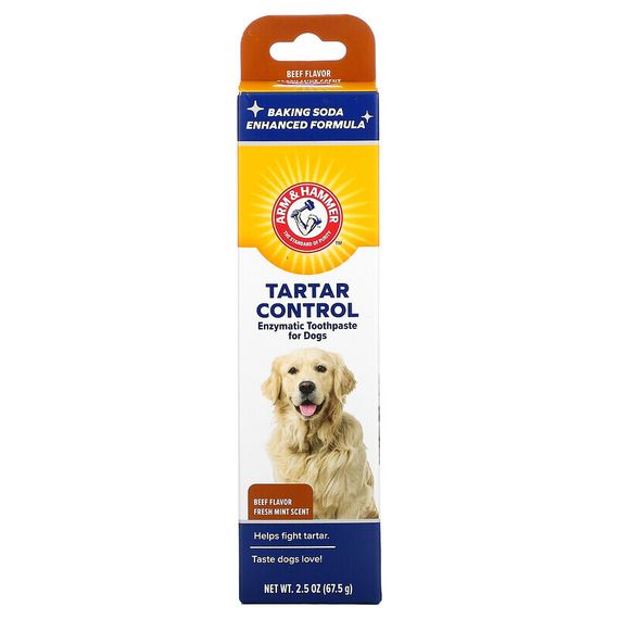 Arm &amp; Hammer, Tartar Control, Enzymatic Toothpaste for Dogs, Beef, 2.5 oz (67.5 g)