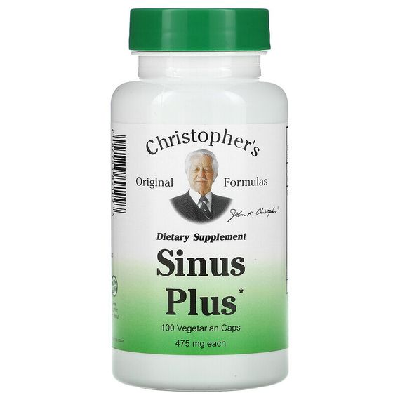 Christopher&#39;s Original Formulas, Sinus Plus, 475 мг, 100 вегетарианских капсул