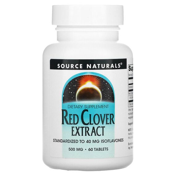 Source Naturals, экстракт красного клевера, 500 мг, 60 таблеток