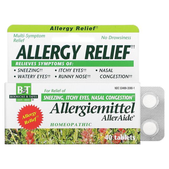 Boericke &amp; Tafel, Противоаллергическое средство, Allergiemittel AllerAide, 40 таблеток
