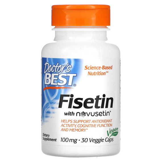 Doctor&#39;s Best, физетин с Novusetin, 100 мг, 30 вегетарианских капсул