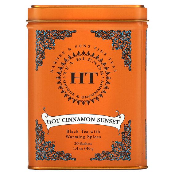 Harney &amp; Sons, Hot Cinnamon Sunset, чайная смесь HT, пряный чай с корицей, 20 пакетиков, 40 г (1,4 унции)