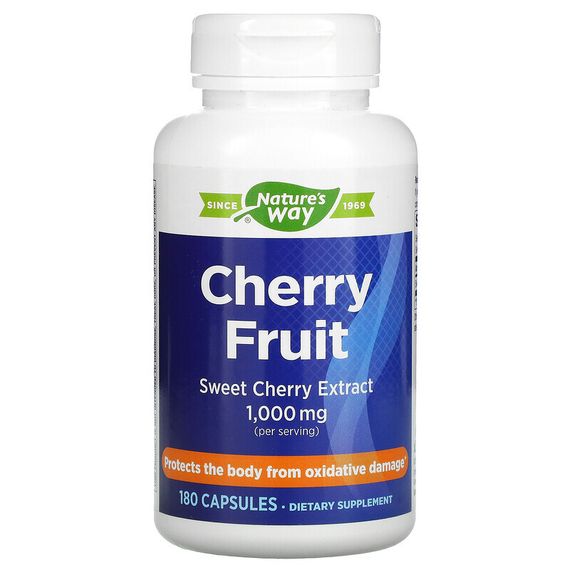 Nature&#39;s Way, Cherry Fruit, экстракт черешни, 500 мг, 180 капсул